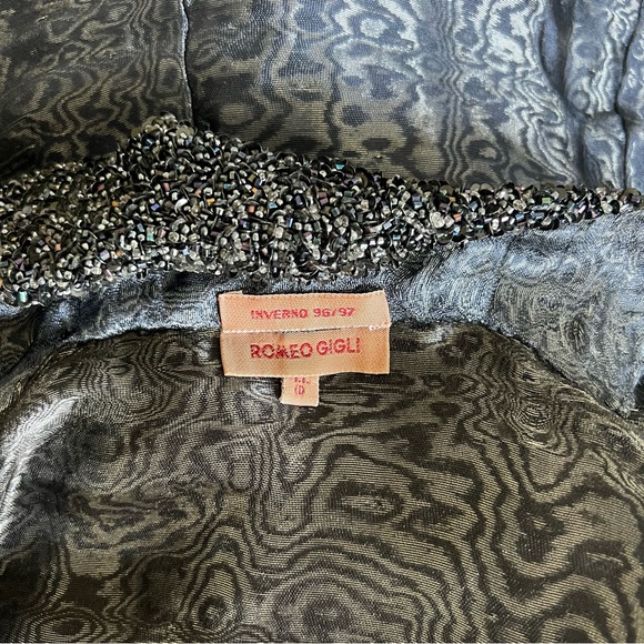 *Firm* Flawed Vintage AW 1996 1997 Romeo Gigli Moire Effect Beaded Blazer Jacket - Picture 5 of 5